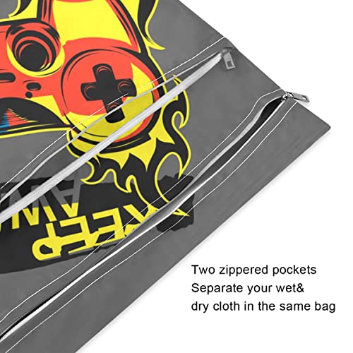 Игри Джойстик Kigai Color, Плажна чанта за влажни сушене, 2 опаковки - Тъканни Чанти за Памперси - Водоустойчив Органайзер за многократна употреба на Памперси за Мръсни д?