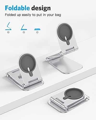 Поставка за зарядно MagSafe, Сгъваема стойка за телефон OMOTON за аксесоари MagSafe, Съвместимо с iPhone 14/13/12 Pro Max/Pro/Mini