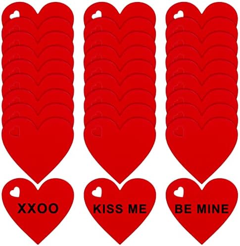Teblacker 300 Броя Ваучери за Бележки във формата на Сърце за Свети Валентин от Крафт-Хартия във Формата на Сърце за Украса за Св. Валентин