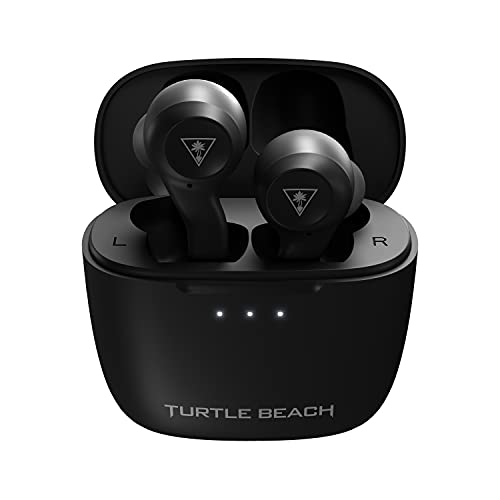 Безжични слушалки Turtle Beach Скаут Air True за игри за мобилни телефони с две микрофони и Bluetooth 5.1, Nintendo Switch, Windows, 7, 8.1, 10, 11, Mac, iPad и iPhone – Черен