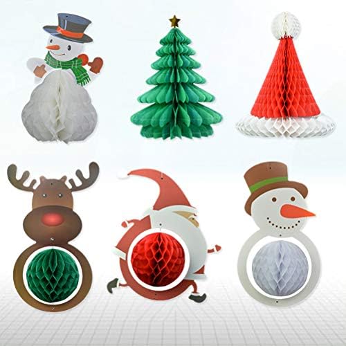 PRETYZOOM Коледна Украса 6 бр. Коледа Дядо Коледа, Снежен човек, Подвесное Украса, Хартиени Топки под формата