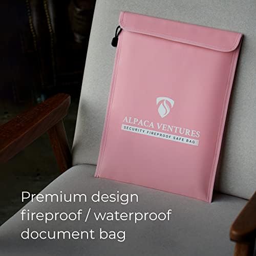 Пожар чанта за документи, от алпака, водоустойчива с цип за сигурност - Пожароустойчива чанта за ключове 15 x 11