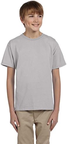 Тениска от Hanes Hanes Youth 52 грама, 50/50 EcoSmart - Светло Стомани - L - (Стил № 5370 - оригинален стикер)