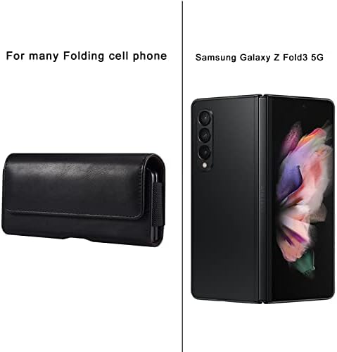 Чанта-кобур за мобилен телефон Vaytong, Калъф-притежателя с линия за колан за Samsung Galaxy Z Fold 3, Z Fold 2, Z Fold, Z Fold 5G, W20 5G, W21 5G, W22 Черен