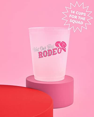 xo, Украса за моминско парти Fetti, за Многократна употреба Чаши за Последния Родео - 16 Чаши Frost Flex | Подарък за младоженци