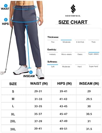 Мъжки Панталони за голф Soothfeel с 5 Джоба, плътно Прилепнали Спортни Панталони-Участък, Ежедневни Пътни Рокли, Работни