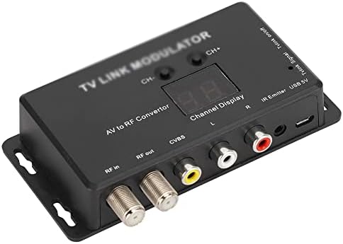 ZLXDP UHF TV Link Модулатор на AV-преобразувател на RF и IR удължител с 21-канальным дисплей PAL/NTSC Допълнително Пластмаса Черен (цвят: D)