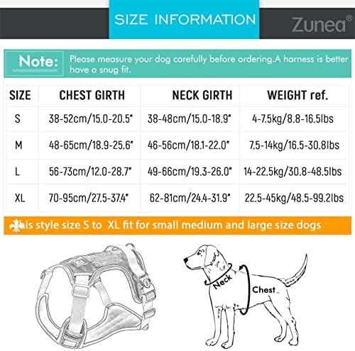 Zunea Шлейка за кучета без желание за Малки, Средни и Големи кучета с Регулируема Светоотражающей дръжка, Лесна за Управление,