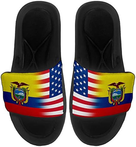 Най-сандали с амортизация ExpressItBest/Джапанки за мъже, жени и младежи - Знаме на Еквадор (Ecuadorian) - Знаме на