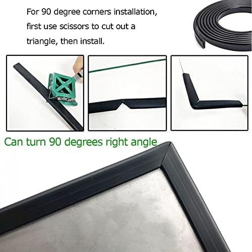 Гумена Кантиране на кант Tintvent Черен цвят, U-образен канал от PVC пластмаса, Метална Защита на остър ръб, идеален за 0,09 инча, с дължина от 10 фута (3,05 метра)