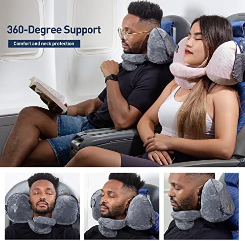 Надуваема възглавница за пътуване HEYDNA Neck, осигуряваща Пълна поддръжка на главата, шията и брадичката, във всяко