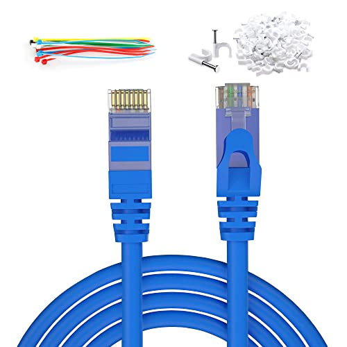 MAXLIN КАБЕЛ Ethernet Кабел Cat6 за игри 75 фута Червен Мрежов пач кабел LAN - Високоскоростен интернет-кабел с клипове, rj-45 жак, 24AWG, 500 Mhz за маршрутизатор-модем, който е съвмести