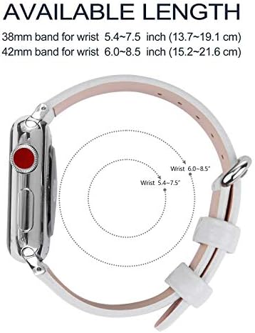 Съвместим с Apple Watch - 38 mm / 40 mm / 41 мм (серия 7/6/5/4/3/2/1) Кожена гривна със закопчалка от неръждаема стомана и адаптери - Червена на бели точки, голям