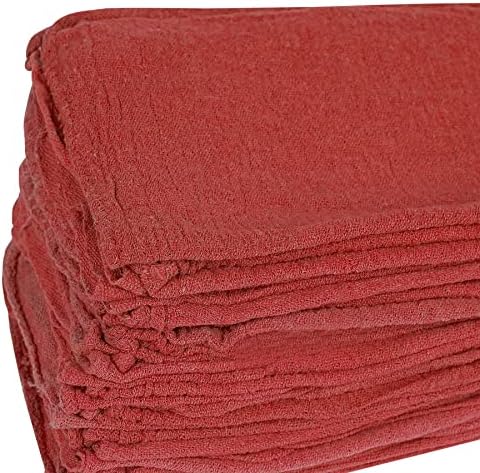 Колички за бельо памучни кърпи STF Червен цвят – (Опаковка от 150 броя) Размер 14x14 См Почистващи Парцали – Абсорбиращи