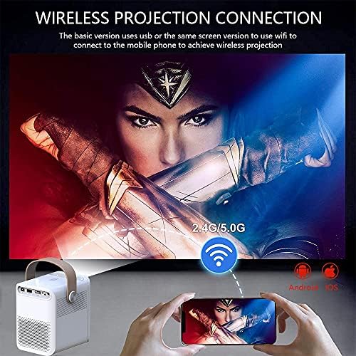 Проектор NIZYH 1080P Full Hd Мини Проектор за домашно кино, ET30 4K Viedo в прожектор Преносими led за смартфон (Размер: