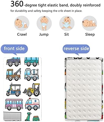 Кухненски Кърпи за бебешко креватче, Портативни Мини-Чаршафи за легла, Кърпи за матрак за деца - Отличен за стая на момче или момиче, или на детето, 24 x 38, Многоцветен