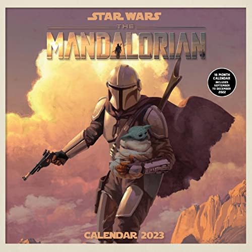 Дисни Междузвездни войни Мандалорианский календар за 2023 година - Планер на месец за гледане на 30 см x 30 см - Официален продукт