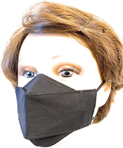 3D маска за лице за деца, черни, за многократна употреба, с вграден полипропиленовым филтър / 2 пакета / регулируем