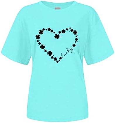 Риза St. Patricks, Тениски, Летни Блузи Размера на Плюс с Къс ръкав и кръгло деколте, Работни Дамски Блузи, Елегантни