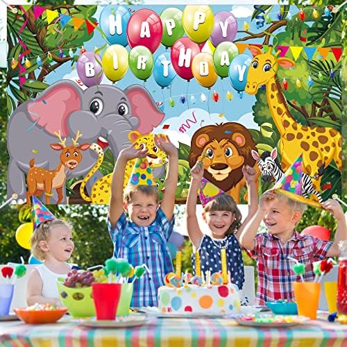 Декор за парти в джунглата на рожден Ден на Фона на Тема Джунгла с животни, Украса за рожден Ден за момичета И момчета, Сафари