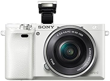 Беззеркальная цифров фотоапарат Sony Alpha a6000 с обектив 16-50 мм, 24 Mp (бяла)