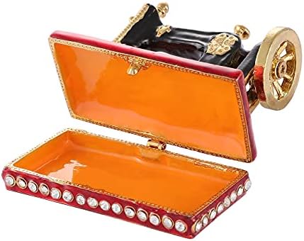 Кутия за украшения за бижута стил винтажной шевни машини QIFU Червена Миниая Най loops, Уникален Gfit за семейството