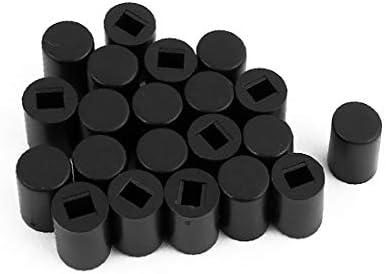 X-DREE 20 парчета с Кръгла форма, Тактилни Капачки за бутони, Защитни капаци Черен цвят за 8,5x8,5 мм, 7x7 мм, 8x8