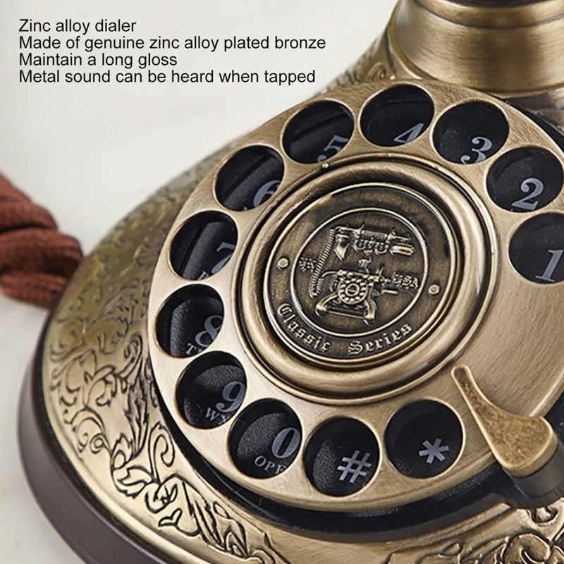 ZJHYXYH Ретро Телефон С Въртящ се Набор от Стаята, Кабелна Старомоден Телефон с възможност за Регулиране на силата на Звука за тона на Звънене за Кабинет, Спалня