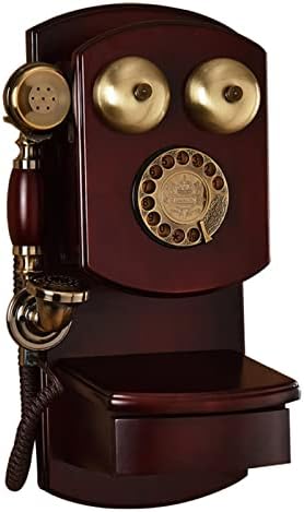 Телефон с превръщането набор от Класически Настолен телефон Украса на Хола Американски Стационарен домашен Офис Ретро Европейски Стил (Цвят: махагон, Размер: Две м