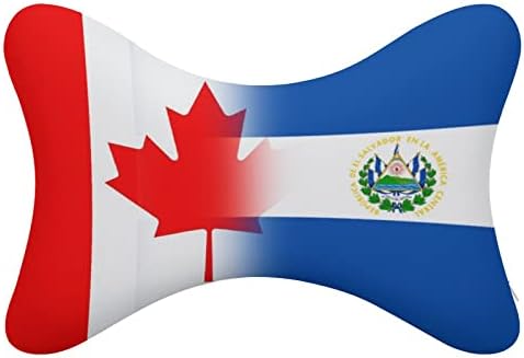 Канада Флаг Салвадор Автомобилната въздушна Възглавница За Шията от 2 Възглавници под Формата На Костите Авто облегалката