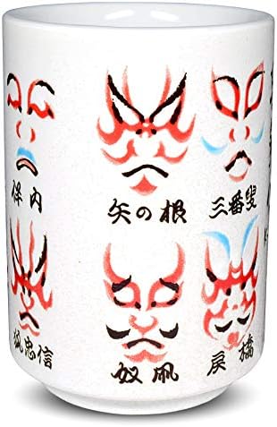 Японската Чаша за чай Yunomi Sushi Mino, Принт Кабуки Мацуумару