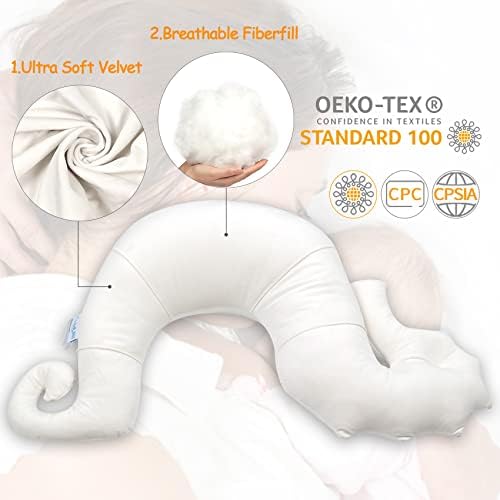 Възглавница-поставка за детски време за корема, Меко Кадифе възглавница с дышащим Влакнести пълнители под формата на морско