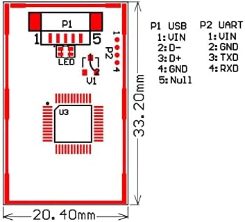 Taidacent R301 USB Модул, четец за пръстови отпечатъци, USB Модул Скенер на пръстови отпечатъци Капацитивен Оптичен Сензор,