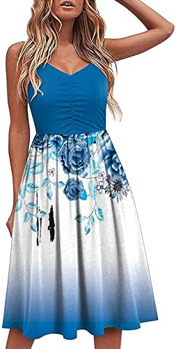 JMMSlmax, летни рокли за жените, ежедневните елегантен дамски плажни рокли в стил бохо с флорални принтом, на спагети