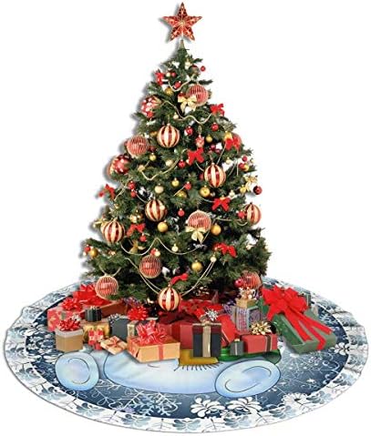 LVeShop Весела Коледа, Пола, за Елхи с Снеговиком, Луксозна Кръгла Подложка За вътрешна и Външна Употреба, Празнични Украси