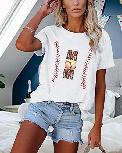 Дамски Бейзболна Риза Love Baseball Tshirt, Сладки И Бейзболни Графични Върхове, Летни Ежедневни Ризи С Къс Ръкав,