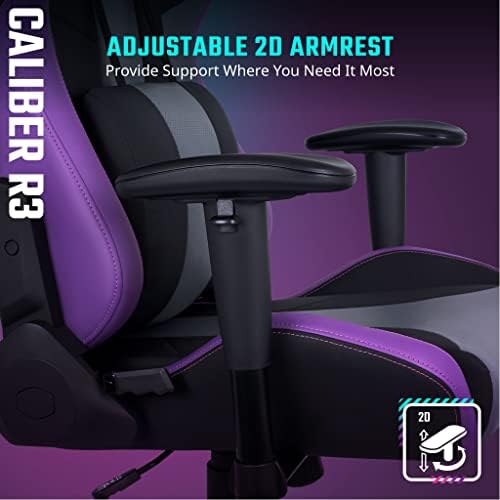 Игралното стол Cooler Master Caliber R3 за Компютърни игри, офис, Удобен Ергономичен Въртящо се на 360 ° Стол с висока облегалка и Подлакътник, облегалката за глава на облегалка
