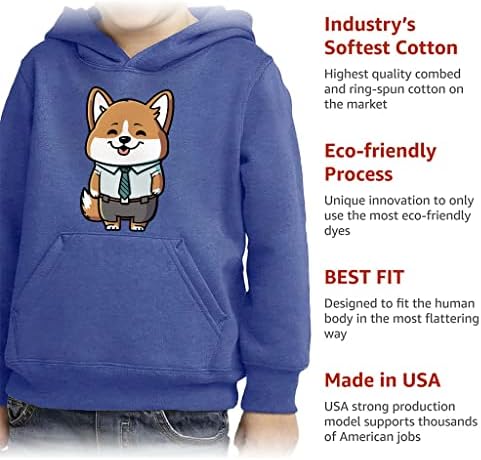 Hoody-Пуловер за деца с принтом Corgi - Офис Hoody Отвътре с Шарени Гъба - Графична hoody за деца