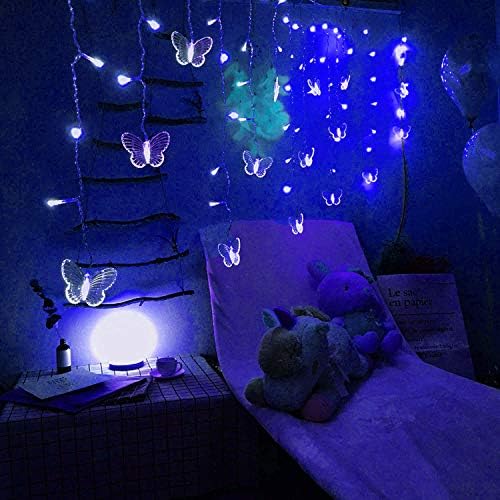 Завеса с пеперуди, Страхотна Лампа, 8 Режими, 120 Led USB-Външна Светулки, Таймер Трептене, Струнни Светлини, 24 Пеперуди