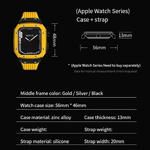 DYIZU за Apple Watch band series 7 Калъф за часа от сплав 44 мм 42 мм 45 мм Луксозни Метални, Гумени Аксесоари