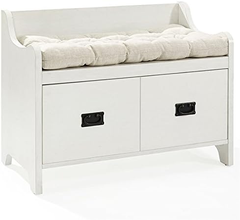Crosley Furniture CF6017-WH Пейка за антрето Fremont с място за съхранение, Потертая Бяла