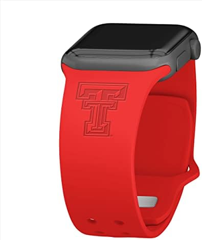 Афинитетът Bands Силиконов Спортен каишка с надпис Texas Tech Red Raiders, Съвместим с Apple Watch
