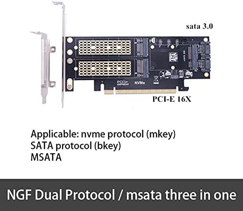 Съединители M. 2 B + M Key M SATA Трехдисковая версия NVMe NGFF за PCI-E 4X Карта за разширяване на Три в едно Преходна такса Компютърни Кабели, Конектори - (CN, цвят: B 3шт.)