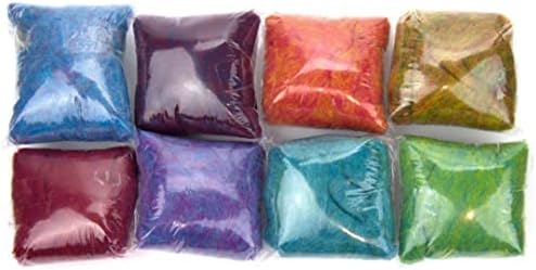 Revolution Fibers Frutti Looped Wool Variety Pack | 8 Луксозни смесени цветове флисового влакна Corriedale | идеален за 3D-иглата сплъстяване, мокро сплъстяване и предене