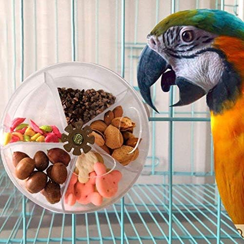 Креативна Система за Хранене на птици Колело за малки и Средни Папагали + Мрежа за Катерене за клетка за Въжето Люлка за Папагал Какаду Африкански Сив