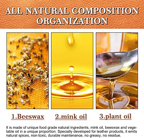 Surakey 2 бр. Климатик и Пречиствател за естествена кожа, Произведен от масла от Норка, Пчелен восък, Предпазва гъба,