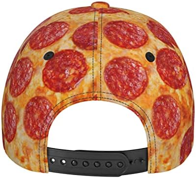Бейзболна Шапка 3D Pepperoni Пица възстановяване на предишното положение Шапка за мъже и Жени с Регулируема Каишка за главата, Шапки с Плосък Козирка