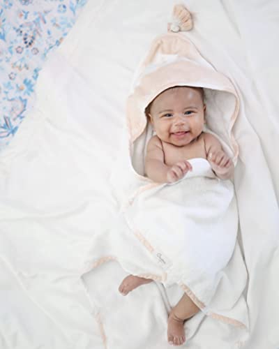 Бебешка кърпа Crane, Бебешка хавлиена Кърпа с качулка за момчета и Момичета, Кремаво-Розово, 30 w x 30, в