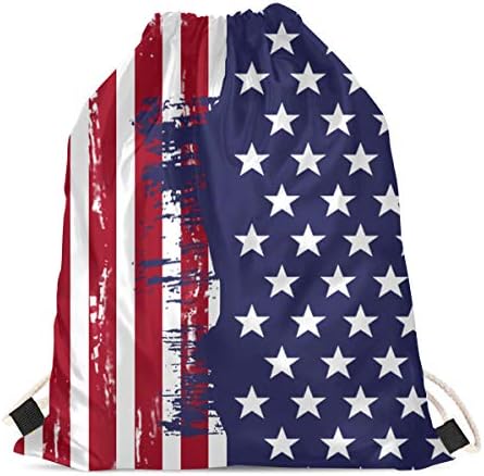 JEOCODY Американски Флаг Лека Чанта От съвсем малък Спортна Чанта за Фитнес Чанти Раница за Мъже, Жени, Деца