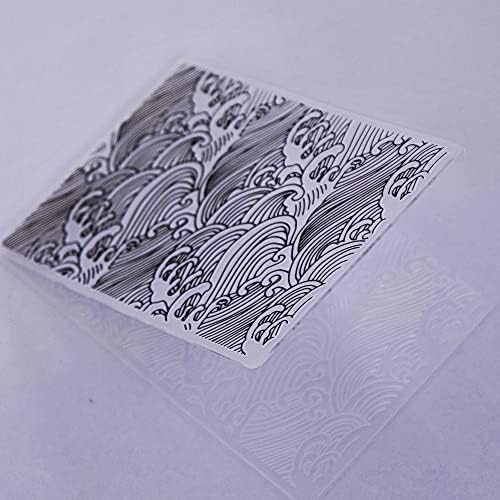 Папка с Волновым Пластмаса с Релефно Kwan Crafts за Производство на пощенски Картички, Scrapbooking, както и други Занаяти от Хартия 3040219